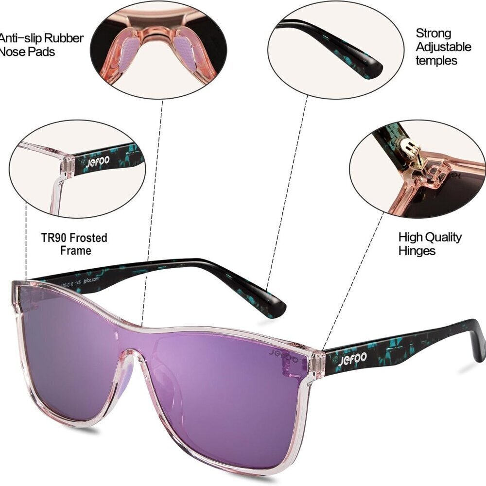 Polarized Mirrored Sunglasses Men Women UV Protection Lightweight TR90 - Picture 5 of 8